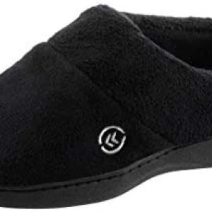 isotoner Women’s Cozy Terry Hoodback Clog Slipper with Soft Memory Foam, Comfort Arch Support, and an Indoor/Outdoor Sole