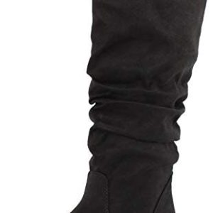 Soda Ladies’s Zuluu Slouchy Fake Leather-based Knee HIgh Flats Boots
