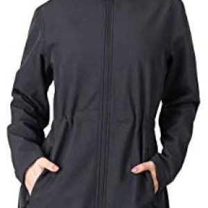 Out of doors Ventures Ladies’s Softshell Jacket with Detachable Hood Fleece Lined Windbreaker Insulated Lengthy Heat Up Jacket