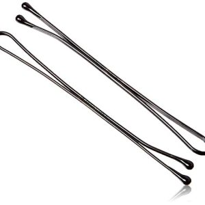 Kleravitex 2.75″ BLACK Jumbo Bobby Hair Pins – Black Tipped Flat Model Pins for Ladies – Excellent For Rollers – Hair Pins for Marriage ceremony & Get together Styling – Appropriate for ALL Hair Varieties, 100 items Tub Made in USA