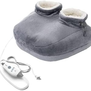 Pure Enrichment PureRelief Deluxe Foot Warmer – Fast-Heating Sherpa-Lined Electric Boots with 4 Heat Settings, Durable Anti-Slip Sole, Auto Shut-Off, and Machine-Washable Fabric
