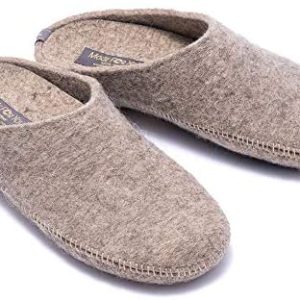 Made For You Ladies’s Pure Wool Slippers with Arch Help Insole, Hypoallergenic with Non-Slip Rubber Sole