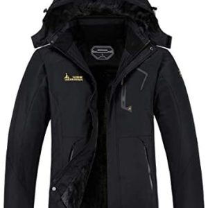 MOERDENG Ladies’s Waterproof Ski Jacket Heat Winter Snow Coat Mountain Windbreaker Hooded Raincoat Jacket