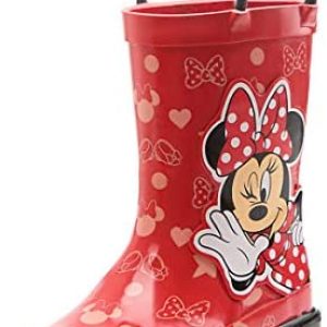 Disney Girls Minnie Mouse Character Printed Waterproof Easy-On Rubber Rain Boots