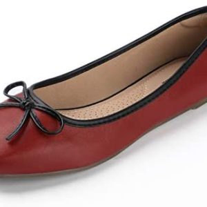 Heel The World Girls’s Ballet Flats Sq. Toe Ballerina Flat Footwear with Bow