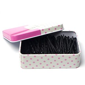 Hair Bobby Pins Black with Cute Case, 200 CT Bobby Pins for Buns, Premium Hair Pins for Kids, Girls and Women, Great for All Hair Types, 2.16 Inches (Black)