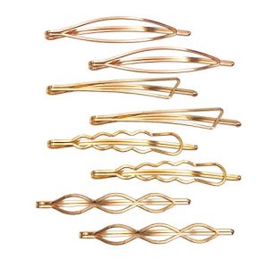 Messen Hair Pins Set Geometric Hair Clips Metal Hairpin Minimalist Hair Styling Jewelry Hair Clamps Accessories Barrettes Gold Bobby Pin for Girl Women (8 Pieces ,Style 7)