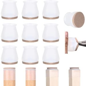 Silicone Chair Leg Ground Protectors – 32 PCS Furnishings Silicone Safety Cowl, Furnishings Leg Caps with Anti-Slip Felt Pads, Transfer Furnishings Quietly and Shield Your Flooring from Scratches