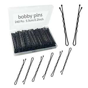 Bobby Pins, Set of Hairpins 240-Count, Premium Hair Pins for Kids, Girls and Women, Great for All Hair Types, 2.2 Inches (Black)