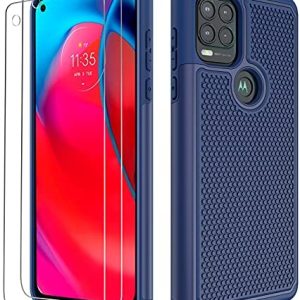 for Motorola Moto G Stylus 5G Case: Drop Protecting Army Grade Armor Case Cowl | Sturdy Anti-Slip Grip & Shock-Proof Silicone TPU Bumper | Twin-Layer Heavy Obligation Safety Telephone Case – Blue