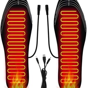 2021 NEW Heated Insoles, USB Heated Sneakers Pad, Winter Insole Foot Heaters for Males and Ladies, DIY Customizable Electrical Heated Insoles for Outside | Tenting | Snowboarding | Looking (Measurement 8-12/41-46)