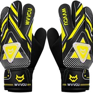 WVVOU Goalkeeper Gloves for Kids Youth, Soccer Goalie Gloves with Double Protection, Anti-Slip Soccer Gloves, Super Grip