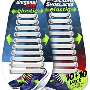 Diagonal One No Tie Shoelaces for Youngsters and Adults – Elastic Silicone Laces